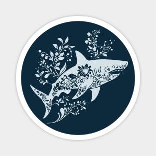 Floral Shark – Fierce Meets Elegant Magnet